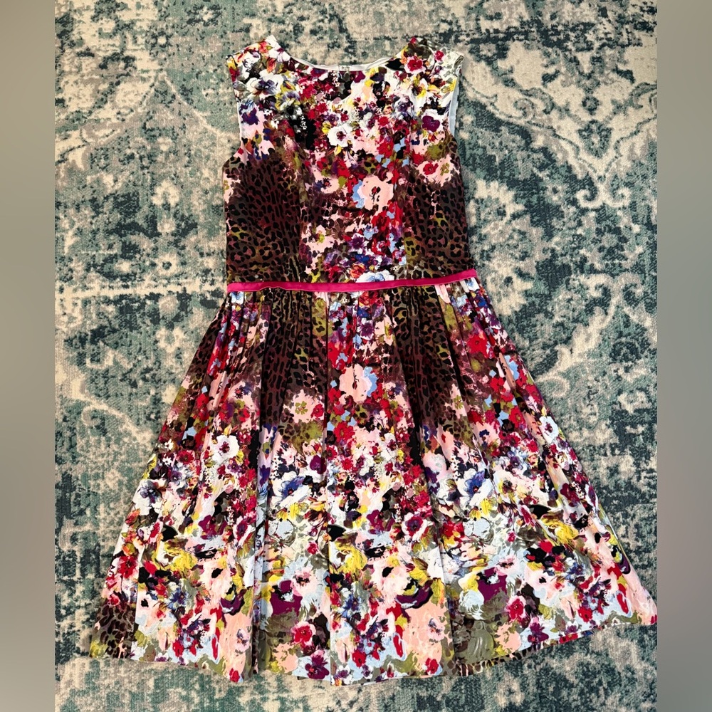 RED Valentino Sleeveless Pink and Red Cocktail Dress
